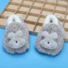 Baby Moo 3D Bunny Soft Slip-On Anti-Skid Plush Warm Booties - Grey