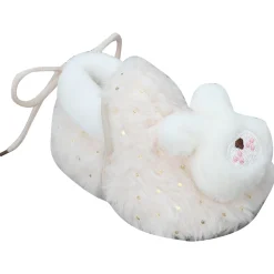 Baby Moo 3D Bunny Soft Slip-On Anti-Skid Plush Warm Booties - Cream