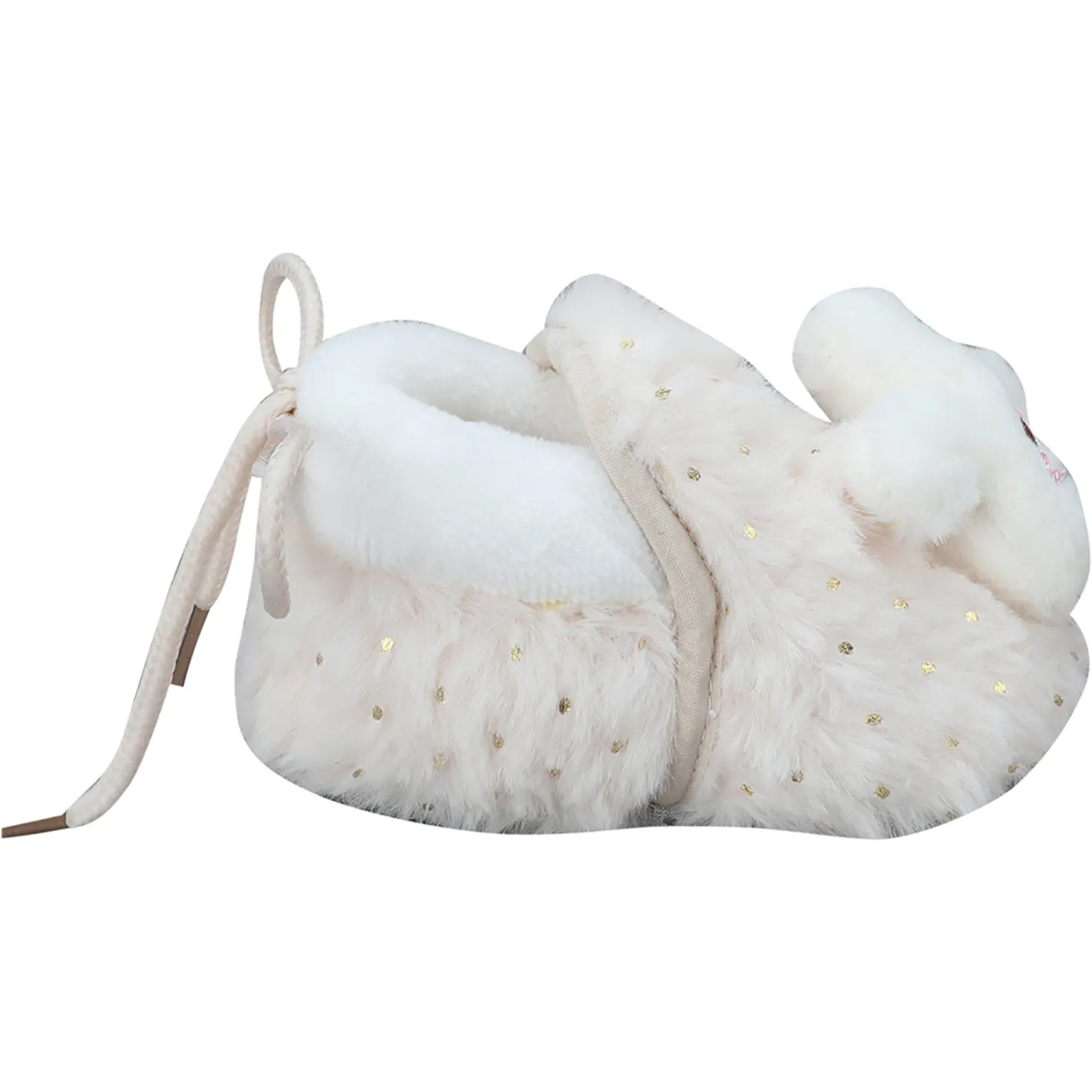 Baby Moo 3D Bunny Soft Slip-On Anti-Skid Plush Warm Booties - Cream