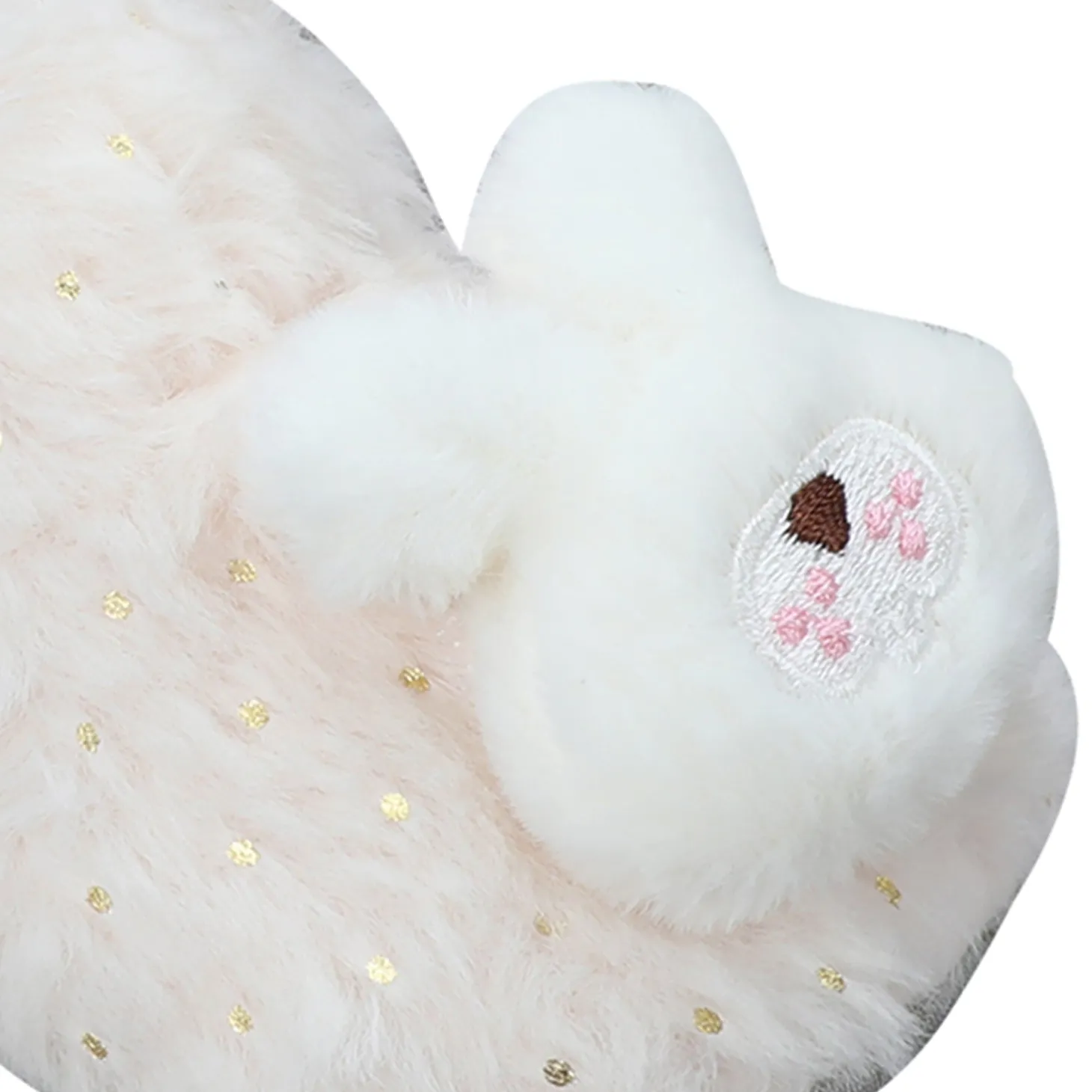 Baby Moo 3D Bunny Soft Slip-On Anti-Skid Plush Warm Booties - Cream