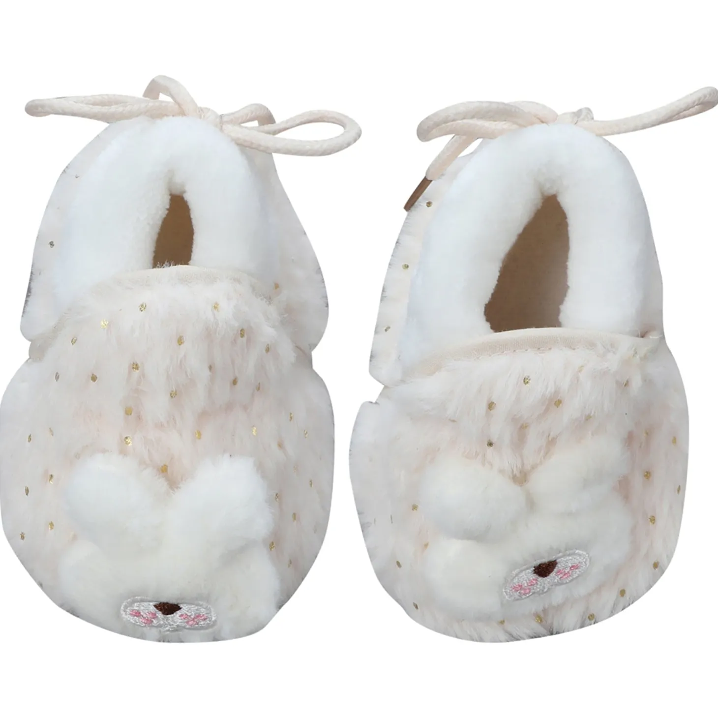 Baby Moo 3D Bunny Soft Slip-On Anti-Skid Plush Warm Booties - Cream