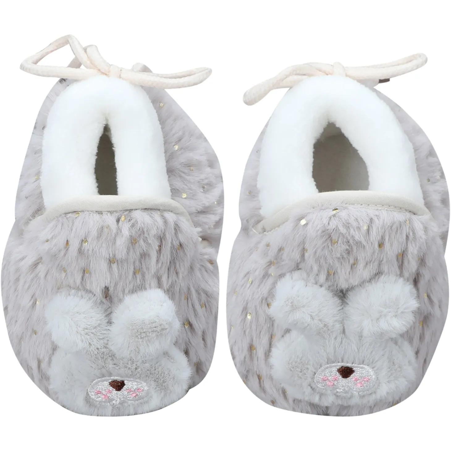 Baby Moo 3D Bunny Soft Slip-On Anti-Skid Plush Warm Booties - Grey