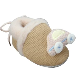 Baby Moo 3D Car Soft Slip-On Anti-Skid Plush Warm Booties - Brown
