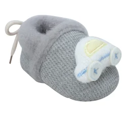 Baby Moo 3D Car Soft Slip-On Anti-Skid Plush Warm Booties - Grey