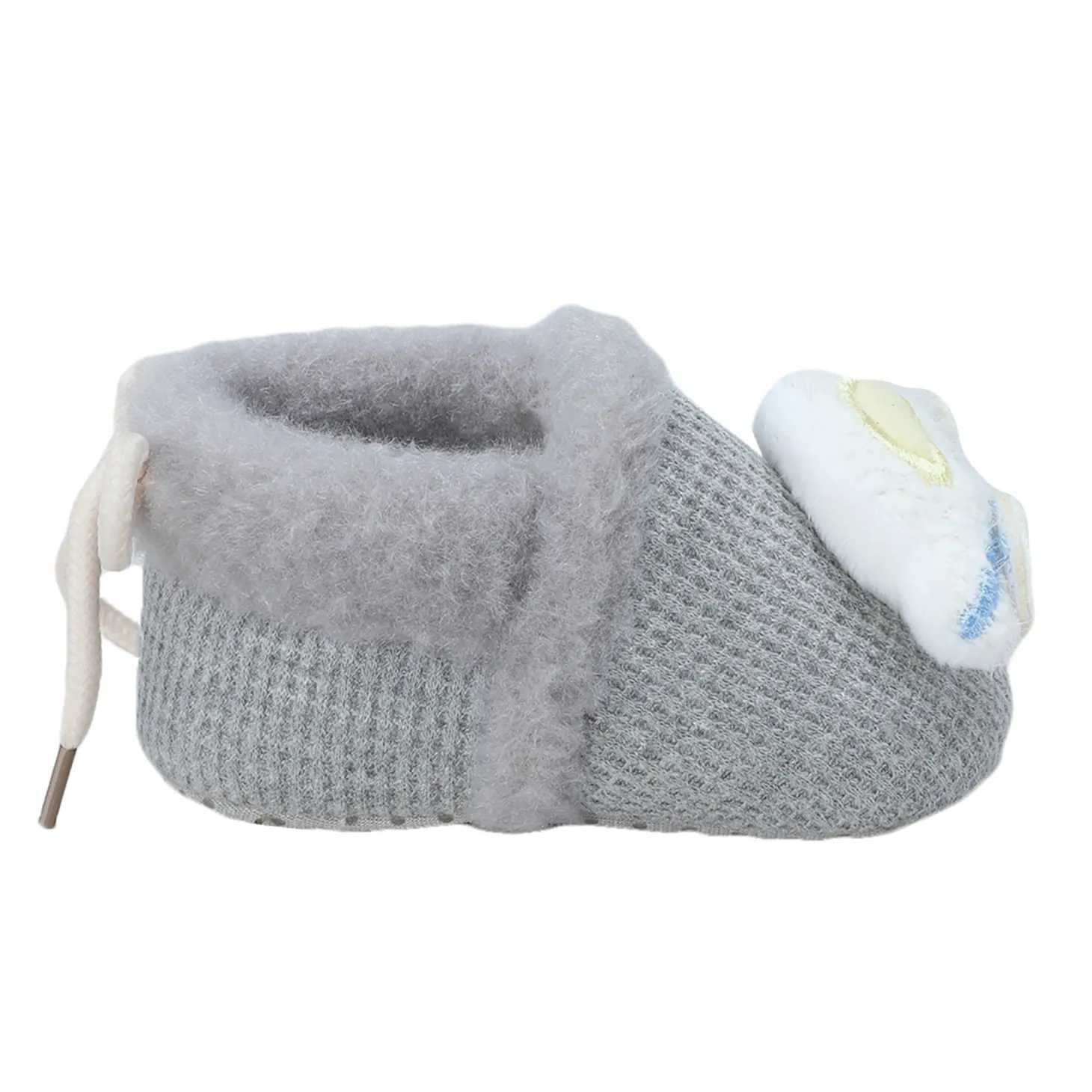 Baby Moo 3D Car Soft Slip-On Anti-Skid Plush Warm Booties - Grey