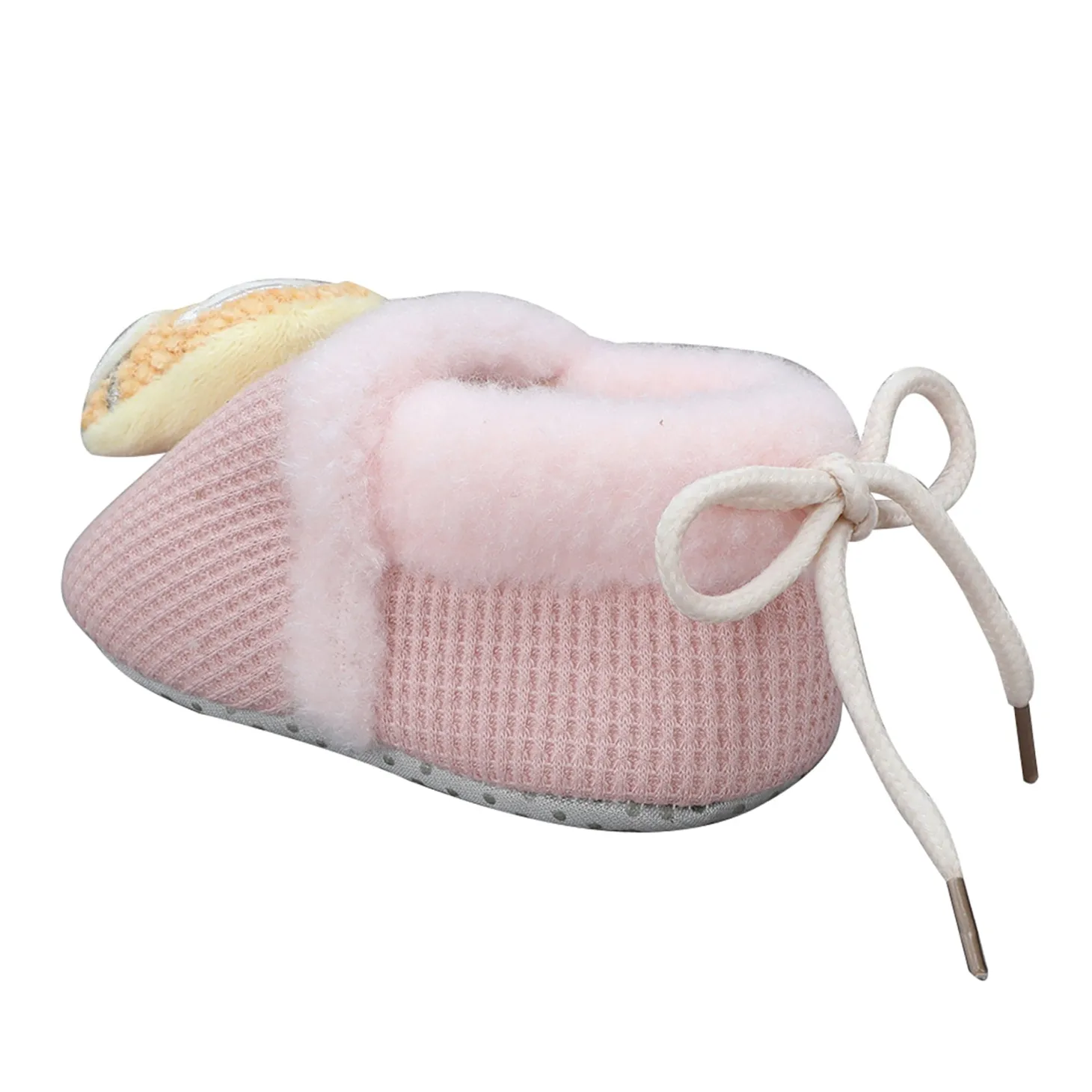 Baby Moo 3D Car Soft Slip-On Anti-Skid Plush Warm Booties - Peach