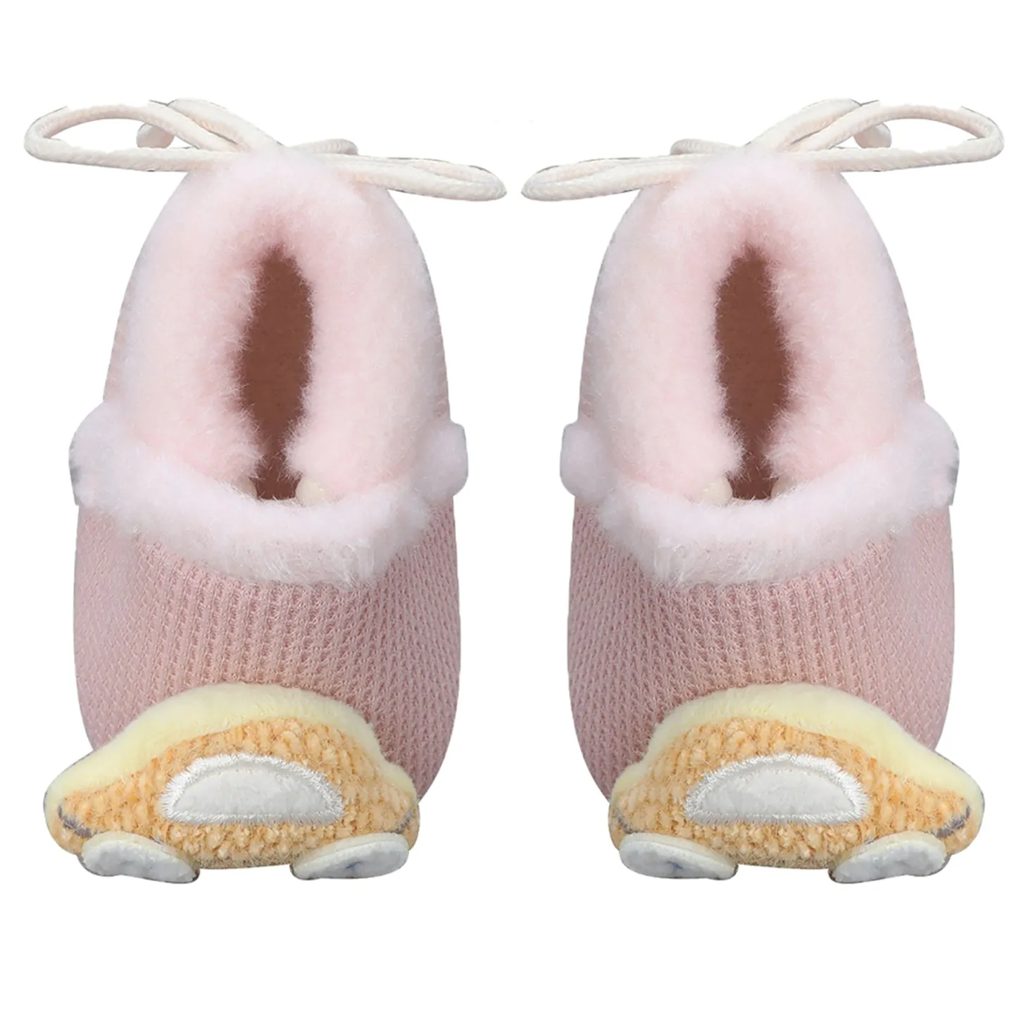Baby Moo 3D Car Soft Slip-On Anti-Skid Plush Warm Booties - Peach