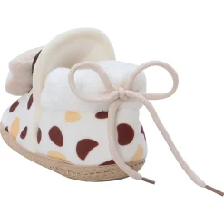 Baby Moo 3D Cow Abstract Spots Soft Slip-On Anti-Skid Plush Warm Booties - Beige
