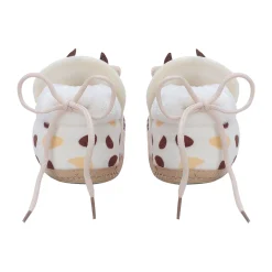 Baby Moo 3D Cow Abstract Spots Soft Slip-On Anti-Skid Plush Warm Booties - Beige