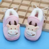 Baby Moo 3D Cow Soft Slip-On Anti-Skid Plush Warm Booties - Pink