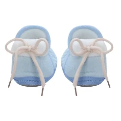 Baby Moo 3D Cow Soft Slip-On Anti-Skid Plush Warm Booties - Blue