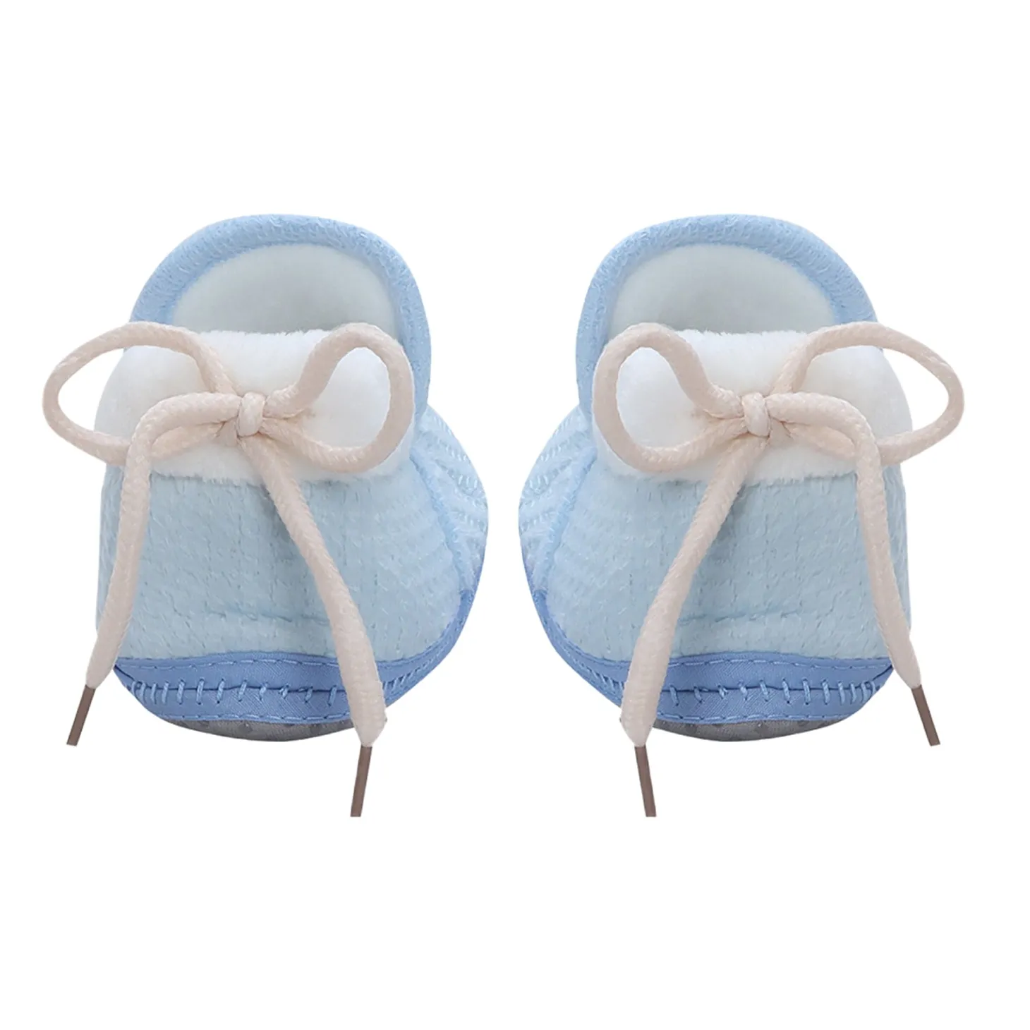 Baby Moo 3D Cow Soft Slip-On Anti-Skid Plush Warm Booties - Blue