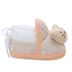 Baby Moo 3D Cute Kitty Soft Slip-On Anti-Skid Plush Warm Booties - Beige