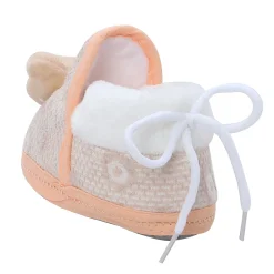 Baby Moo 3D Cute Kitty Soft Slip-On Anti-Skid Plush Warm Booties - Beige