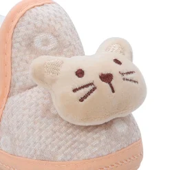 Baby Moo 3D Cute Kitty Soft Slip-On Anti-Skid Plush Warm Booties - Beige