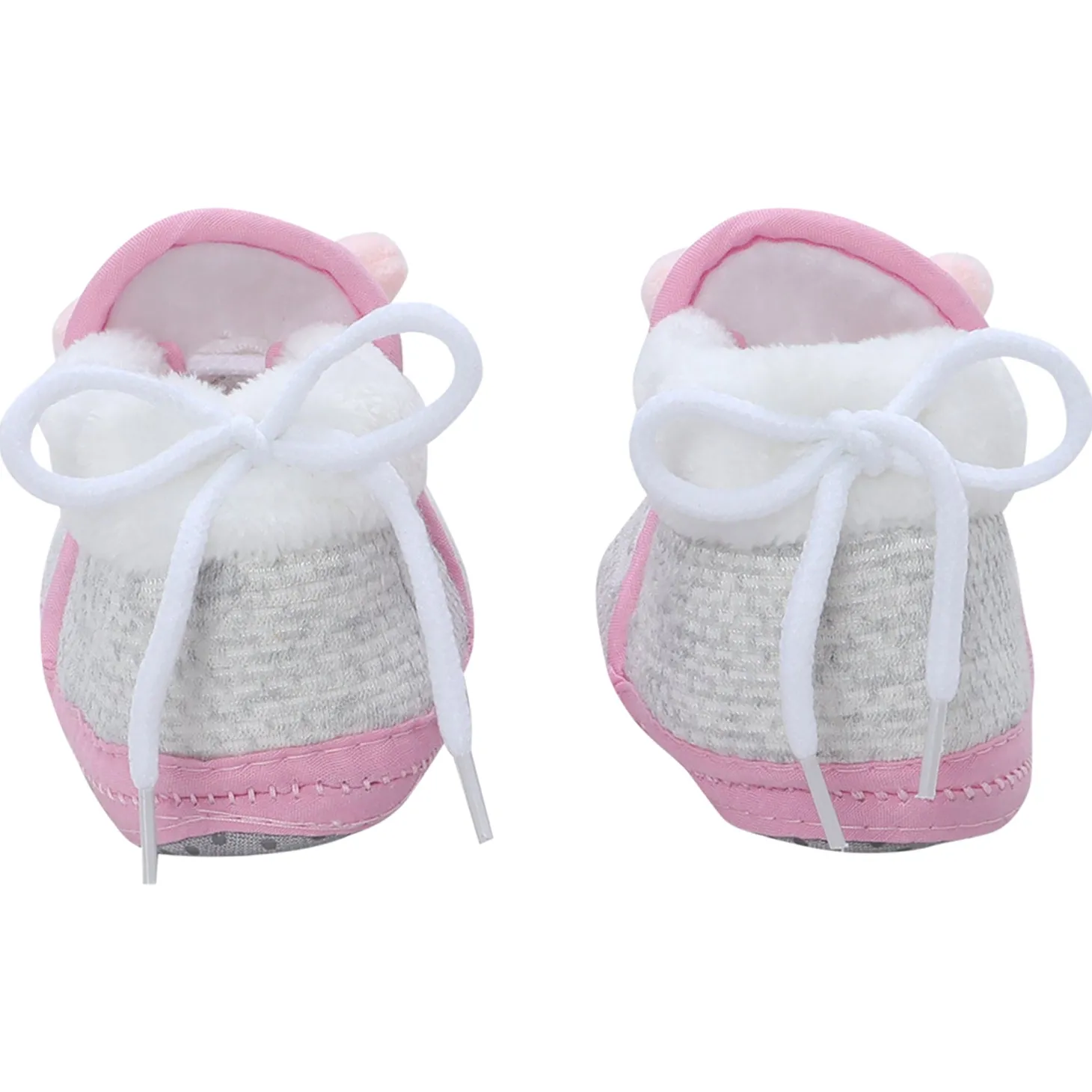 Baby Moo 3D Cute Kitty Soft Slip-On Anti-Skid Plush Warm Booties - Pink