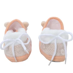 Baby Moo 3D Cute Kitty Soft Slip-On Anti-Skid Plush Warm Booties - Beige