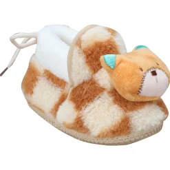 Baby Moo 3D Dear Bear Soft Slip-On Anti-Skid Plush Warm Booties - Brown