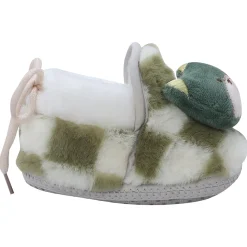 Baby Moo 3D Dear Bear Soft Slip-On Anti-Skid Plush Warm Booties - Green