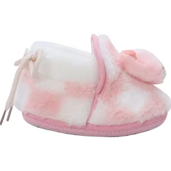Baby Moo 3D Dear Bear Soft Slip-On Anti-Skid Plush Warm Booties - Pink