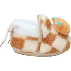 Baby Moo 3D Dear Bear Soft Slip-On Anti-Skid Plush Warm Booties - Brown