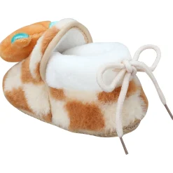 Baby Moo 3D Dear Bear Soft Slip-On Anti-Skid Plush Warm Booties - Brown