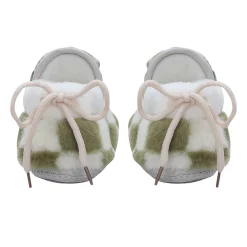 Baby Moo 3D Dear Bear Soft Slip-On Anti-Skid Plush Warm Booties - Green