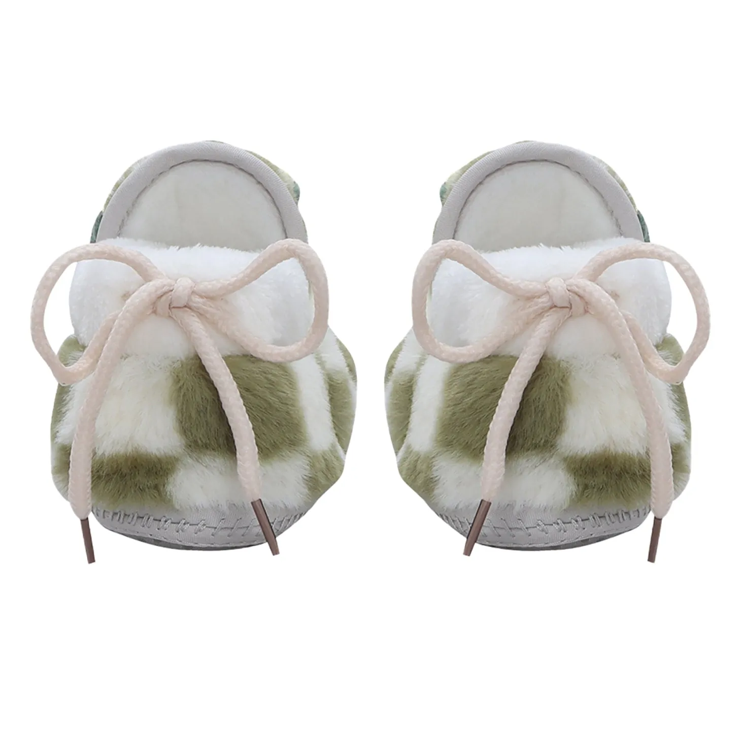 Baby Moo 3D Dear Bear Soft Slip-On Anti-Skid Plush Warm Booties - Green