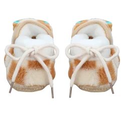 Baby Moo 3D Dear Bear Soft Slip-On Anti-Skid Plush Warm Booties - Brown