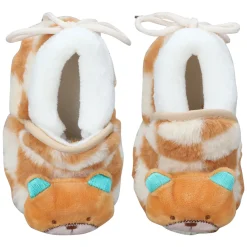 Baby Moo 3D Dear Bear Soft Slip-On Anti-Skid Plush Warm Booties - Brown