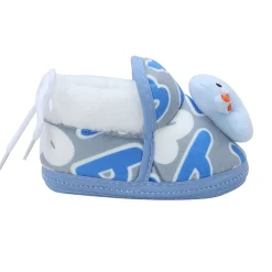 Baby Moo 3D Ducky Duck Soft Slip-On Anti-Skid Plush Warm Booties - Blue