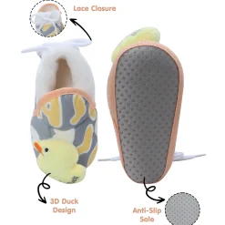 Baby Moo 3D Ducky Duck Soft Slip-On Anti-Skid Plush Warm Booties - Yellow