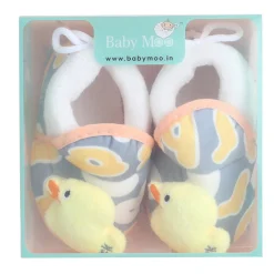 Baby Moo 3D Ducky Duck Soft Slip-On Anti-Skid Plush Warm Booties - Yellow