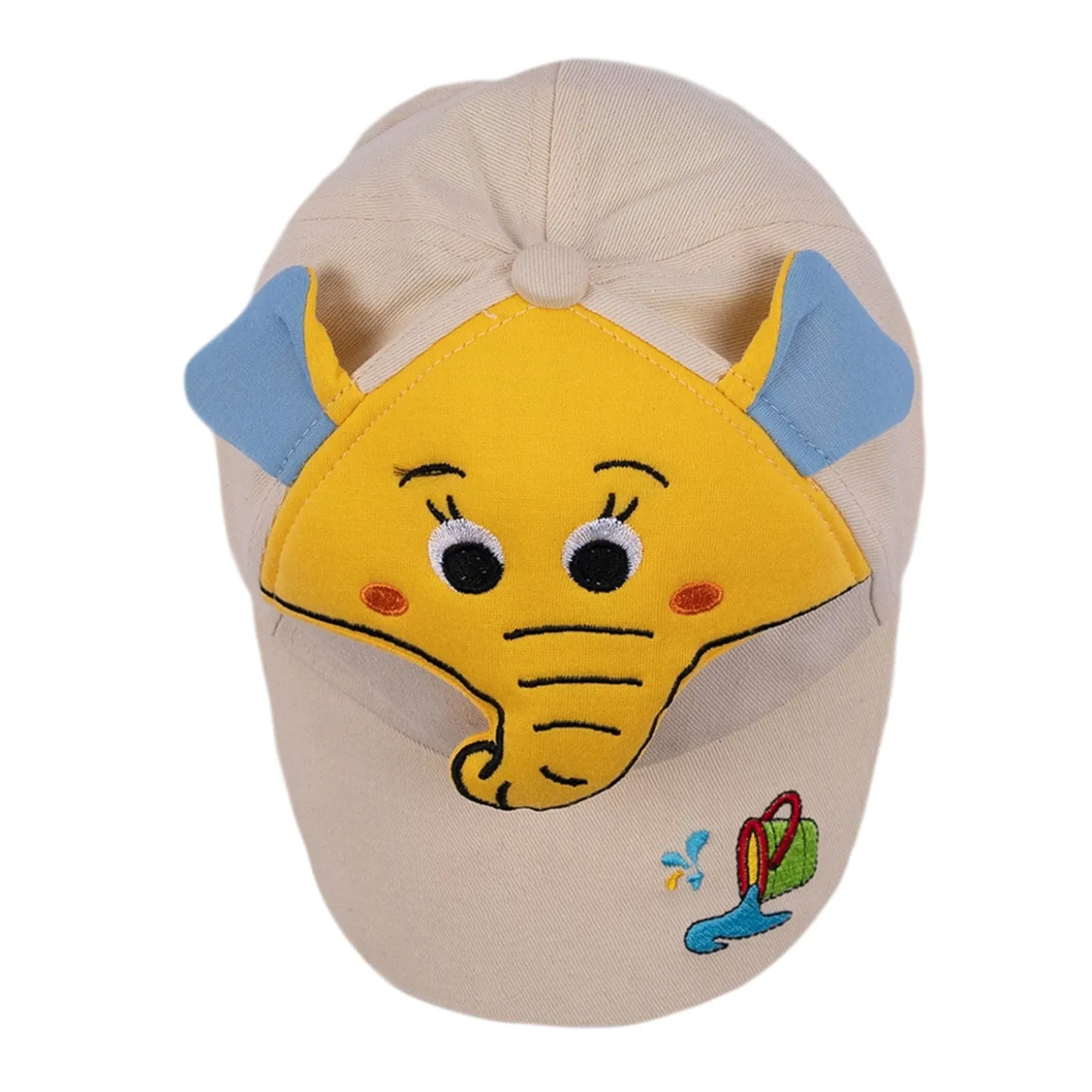 Baby Moo 3D Elephant Cartoon Character Cap - Beige, Yellow