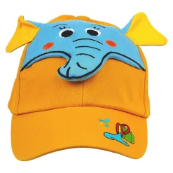 Baby Moo 3D Elephant Cartoon Character Cap - Yellow, Blue