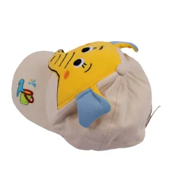Baby Moo 3D Elephant Cartoon Character Cap - Beige, Yellow