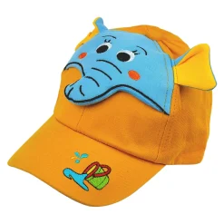 Baby Moo 3D Elephant Cartoon Character Cap - Yellow, Blue