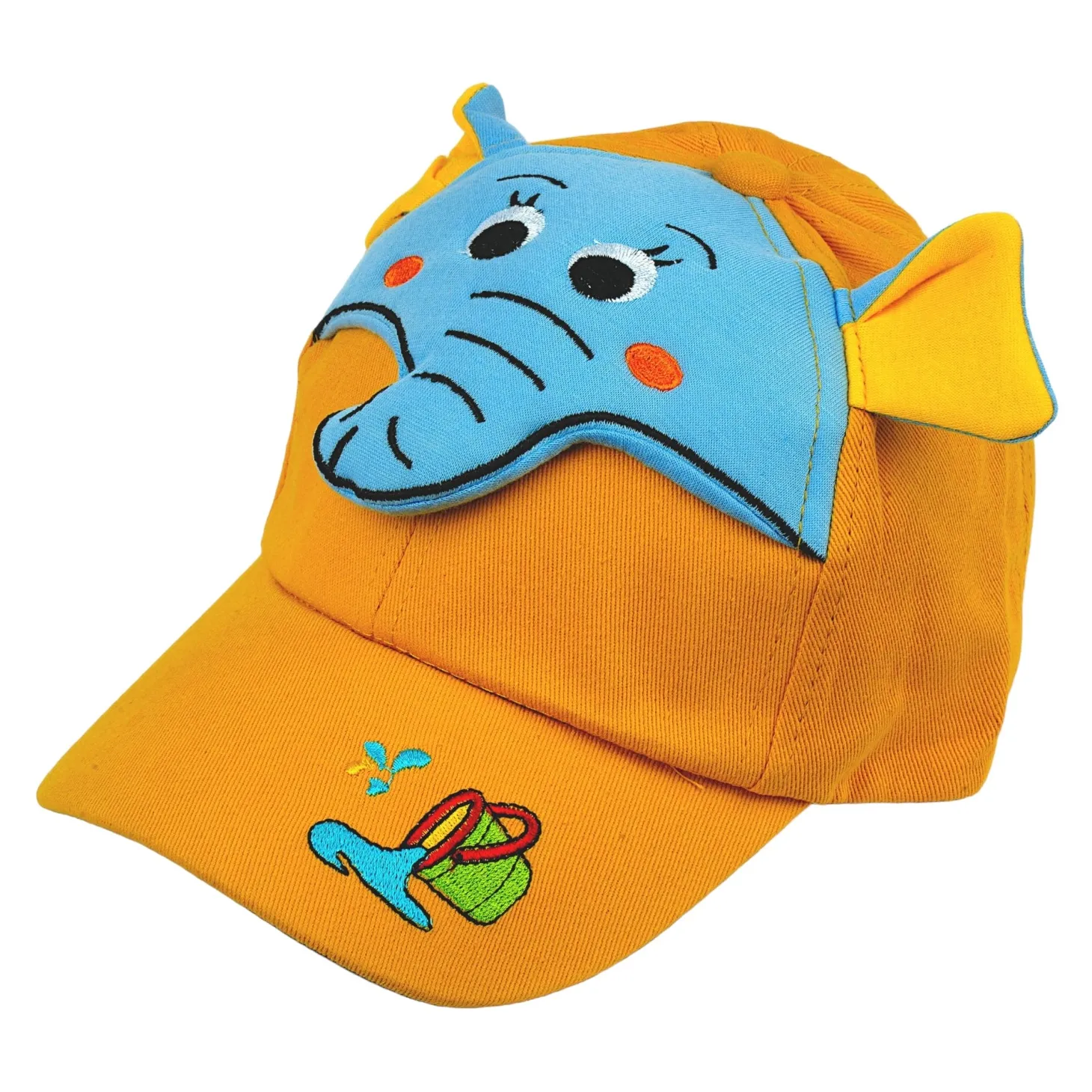 Baby Moo 3D Elephant Cartoon Character Cap - Yellow, Blue