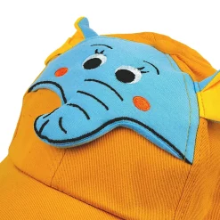 Baby Moo 3D Elephant Cartoon Character Cap - Yellow, Blue