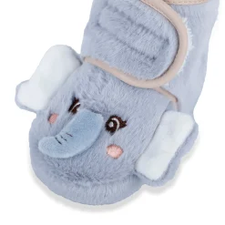 Baby Moo 3D Elephant Cozy Soft Velcro Furry Booties - Blue