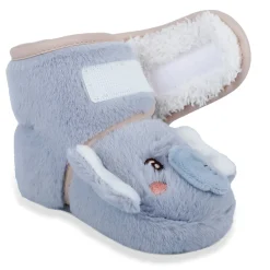Baby Moo 3D Elephant Cozy Soft Velcro Furry Booties - Blue