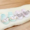 Baby Moo 3D Elephant Monkey Cotton Ankle Length Fancy Infant Gift Set of 2 Socks Booties - Turquoise, Pink