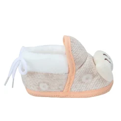 Baby Moo 3D Fish Soft Slip-On Anti-Skid Plush Warm Booties - Beige