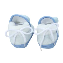 Baby Moo 3D Fish Soft Slip-On Anti-Skid Plush Warm Booties - Blue