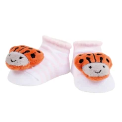 Baby Moo 3D Honey Bee Cotton Ankle Length Fancy Infant Gift Set of 2 Socks Booties - Pink, White