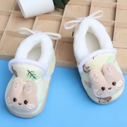 Baby Moo 3D Hunny Bunny Soft Slip-On Anti-Skid Plush Warm Booties - Yellow