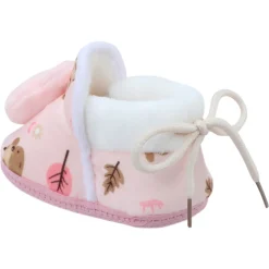 Baby Moo 3D Hunny Bunny Soft Slip-On Anti-Skid Plush Warm Booties - Peach
