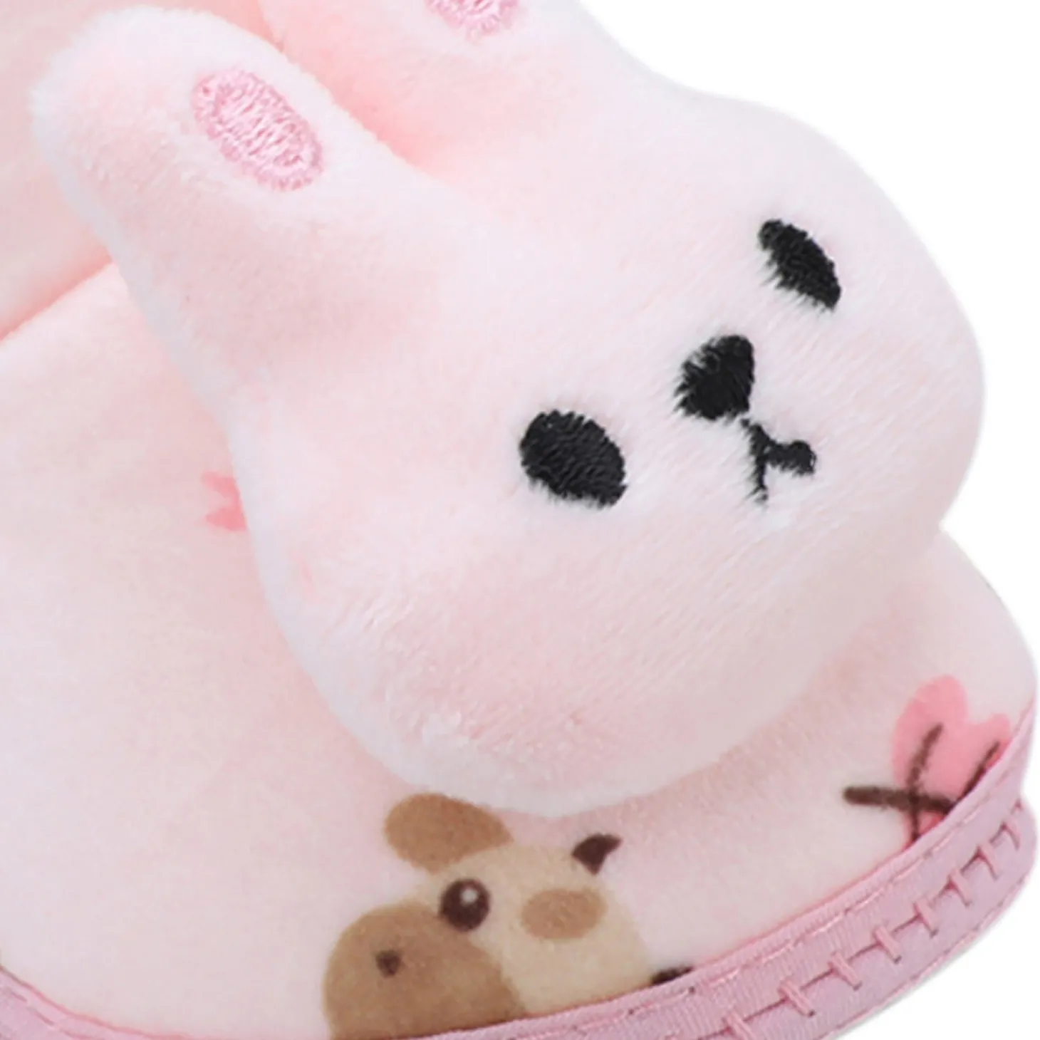 Baby Moo 3D Hunny Bunny Soft Slip-On Anti-Skid Plush Warm Booties - Peach