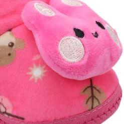 Baby Moo 3D Hunny Bunny Soft Slip-On Anti-Skid Plush Warm Booties - Pink