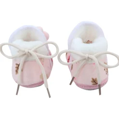 Baby Moo 3D Hunny Bunny Soft Slip-On Anti-Skid Plush Warm Booties - Peach